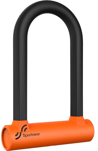Bügelschloss Fahrrad, Sportneer Fahrradschloss - 17 mm Schweres Fahrrad Bügelschloss fürs Rennrad, Mountainbike, E-Bike, Klapprad mit Halterung, 2 Schlüssel