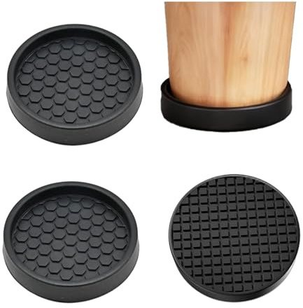 4 Pcs Antiderapant Patin, Patin Antiderapant, Protection Pieds de Chaise, Tampon en Caoutchouc, Stop Glisse pour Mobilier, Patins Ronds Noir pour Canapé Lit Table, Coin de Table
