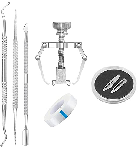 Kit de herramientas para uñas encarnadas pedicura acero inoxidable la eliminación y corrección Levantador Empujador Conjunto cuidado