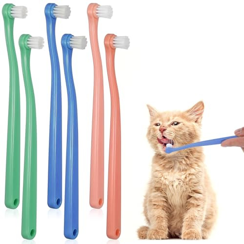 Spazzolino da denti per cani di piccola taglia, confezione da 6 spazzolini per animali domestici con setole ultra morbide per cani e gatti, pulizia delicata dei denti sensibili, appositamente