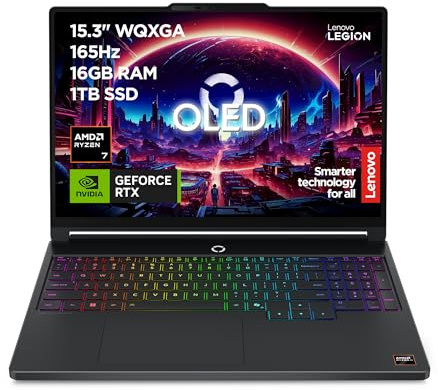 Lenovo Legion 5 Gaming Notebook OLED WQXGA 15 165Hz, NVIDIA GeForce RTX 5060 8GB, AMD Ryzen 7 250, RAM 16GB, SSD 1TB, Windows 11 Home, Tastiera RGB - Laptop Gaming Alte Prestazioni