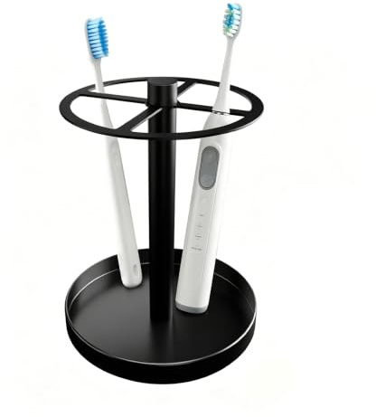 Soporte Cepillo de Dientes Eléctrico Portacepillos de Dientes, Porta Cepillos de Dientes Baño Organizer Compacto de Acero Inoxidable para 4 Cepillos