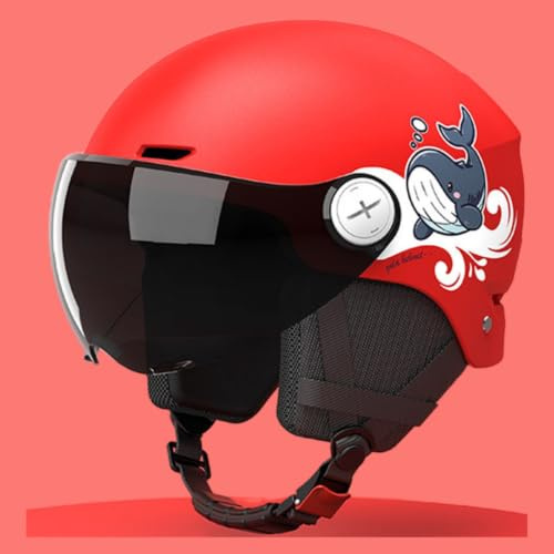 Casque De Moto Demi-Jet Pour Enfants Avec Motif Baleine Mignon, Homologué ECE 22.06, Réglable, Pour Garçons Et Filles De 3 À 12 Ans. Convient Également Aux Scooters. J,50-60cm