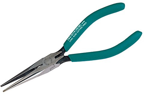 ENGINEER 6.3 Slim Needle Nose Pliers. Made in Japan. Carbon Steel Serrated Long Nose + Wire Cutter. PR-46