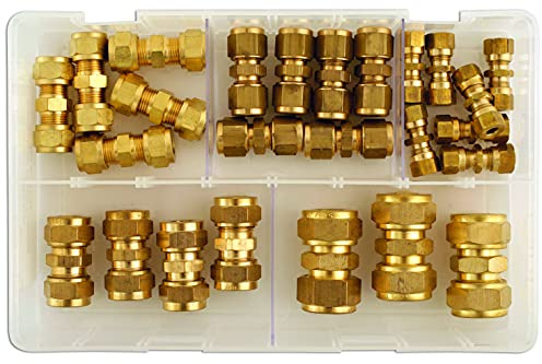 Connect 31880 Assorted Imperial Brass Tube Couplings Box 25pc