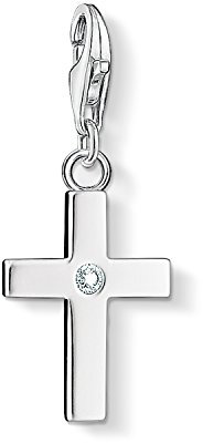 Thomas Sabo Damen Charm-Anhänger Kreuz Zirkonia Charm Club 925 Sterling Silber 0366-051-14