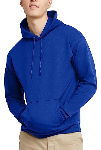 Hanes Men's Pullover EcoSmart Hooded Sweatshirt, Deep Royal, XX-Large