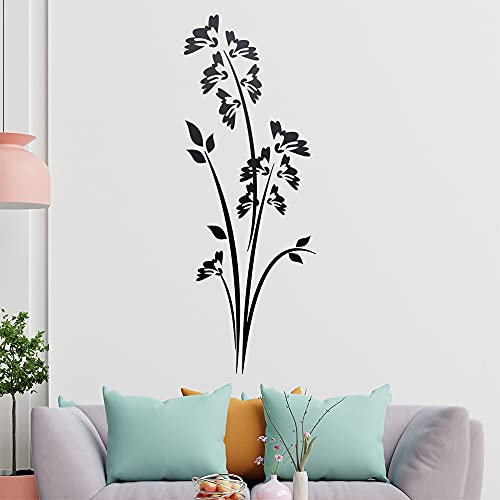 Blüten - Gräser - Frühling Wandtattoo in 6 Größen - Wandaufkleber Wall Sticker - Dekoration, Küche, Wohnzimmer, Schlafzimmer, Badezimmer