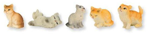 Unbekannt Krippenzubehör Katzenset 5tlg. Höhe 2,5cm geeignet für 11-13cm Figuren