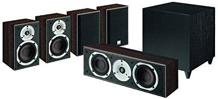 DALI Spektor 1 Heimkinoset - 5.1 Surround-Sound-System, 6-teilig: 2-Wege-System, 40-100 Watt Belastbarkeit, 33 Hz-26 kHz Frequenzbereich, 170 Watt aktiver Subwoofer
