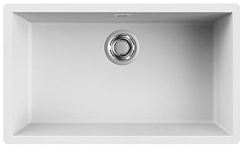 ELLECI LKZ13096 | Lavello da cucina incasso/sospeso in KERATEK ZEN 130 | Colore : Bianca