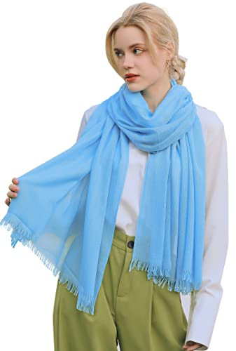 AMAYJUELONG Schultertuch für Frauen Schal Stolen Damen Abendkleid Hochzeitsschal Hochzeit Herren Umschlagtuch für Winter Frühling Herbst 100 * 195 cm/Hellblau