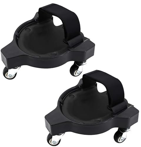 2 Pcs Rollende Knieschützer, Knieschoner mit 3 Rollen und bequemen Gelkissen, 360 Grad drehbar, mit Rollen für die Arbeit Baustelle, Flexible Gleitende Knieschützer mit Verstellbaren Trägern (Schwarz）