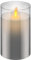 goobay 60371 Vela LED de cera real en vidrio / 12,5cm de altura/Velas sin llama con llama móvil/Velas a pilas/Decoración de mesa con LEDs/Velas LED con temporizador