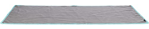 TRIXIE Unterlage für den Innenbereich, für Kleintiere Fleecedecke für Auslaufflächen und Kleintierkäfige, 140 × 100 cm, Grau/Türkis - 63106