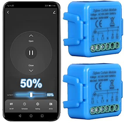 interruttore zigbee tapparelle,Modulo Comando per Tapparelle Elettriche, Controllo Vocale con Alexa e Google Home, Controllo App Smart Life, rele Timer Switch per Persiane Avvolgibili e Tende, 300W