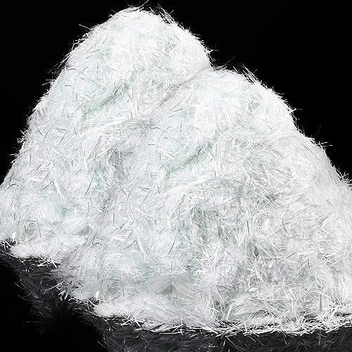 Frienda Fiberglass for Concrete Cement Mortar Mix Reinforcement Anti Seepage Anti Cracking Glass Fibers Concrete White Fiber Glass for Concrete Building Walls Garden Floor, 0.75 Inches/ 19 mm (6.6 lb)