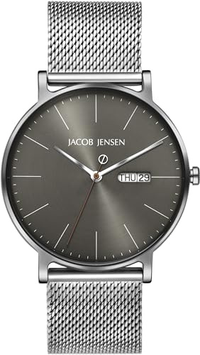 JACOB JENSEN Armbanduhr Titanuhr ⌀40mm Armband Milanaise Edelstahlgeflecht Saphirglas 32169