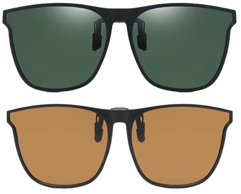 EHDWXVZM 2 Pièces de Lunettes de Soleil à Clipser - Clips Polarisés Portables avec Protection UV, Unisexe