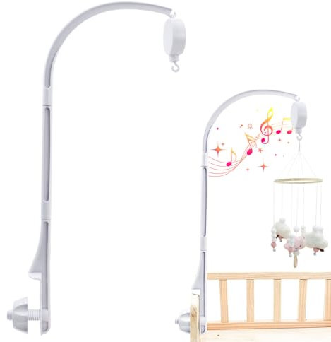Coriver Movil Cuna Bebe, Bebé Móvil con Musica para Cuna, Soporte Ajustable DIY Infantil Juguetes de Decoración Caja de Música Soporte de Brazo, Móvil Bebé para Cuna para Bebé 0 a 24 Meses