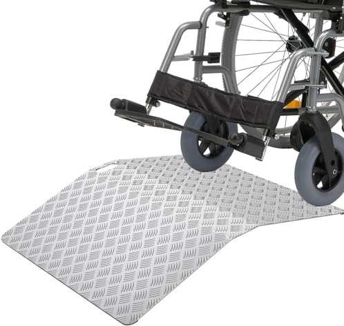 FIVMEN Rampa de aluminio para silla de ruedas, capacidad de carga de 270 kg, altura de 10 cm, ancho de 100 cm