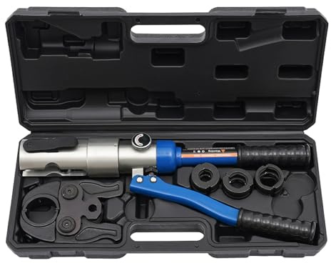 ZOKQSEIF Hydraulic Copper Tube Fittings 1/2, 3/4, 1 Pex Pipe Press Crimping Tool Kit Hydraulic Copper Tube Crimping Tool Hydraulic Crimping Tool Copper Blue Crimping Tool