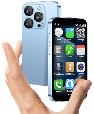 Cofcvgs Mini Smartphone 3.0 Pouces, 2GB RAM 16GB ROM - Android 9.0 avec Reconnaissance Faciale, Batterie 900mAh, 3G Téléphone Portable pour Enfants (Bleu)