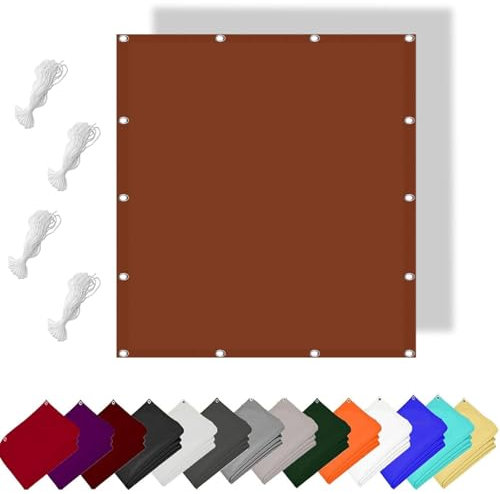 Tenda a Vela Parasole Rettangolare Vela Ombreggiante 5 x 5.6 m Antivento, Robusto, con Fune Tenda a Vela Ombreggiante Quadrata Tenda a Vela per Esterno per Giardino, Balcone, Rosso Ruggine