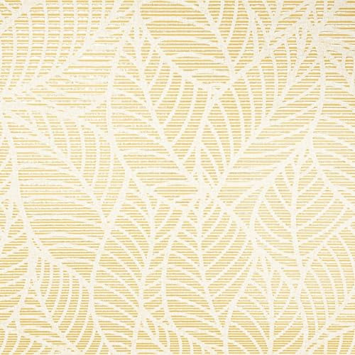 SOPHIE LAURENCE Yellow Floral Leaf Wallpaper – Textured, Glitter Shimmer Effect, Paste The Paper, Ideal for Feature Walls, Living Room, or Lounge (Full Roll)