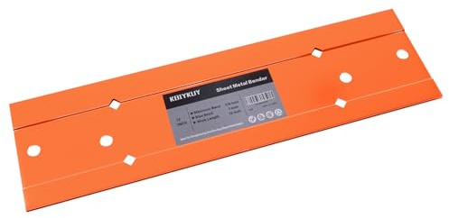 Kbiykuy Sheet Metal Bender Folding Tool, 12 Inch Hand Seamer for HVAC Ductwork, Roofing & Metal Panels, 3/8 & 1 Fold Depth, Heavy Duty Steel Brake with High-Visibility Orange Finish