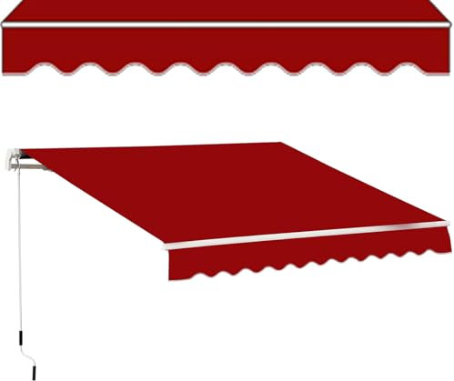 TDSYOCG 5x1.5/5x2/5x2.5/5x3m Gelenkarmmarkise Einziehbar Outdoor-Sonnenschutz, Manuell Einziehbar, Terrassenmarkise Balkon Markisen Wasserdicht, FüR Terrasse,Fenster, TüR, Hof