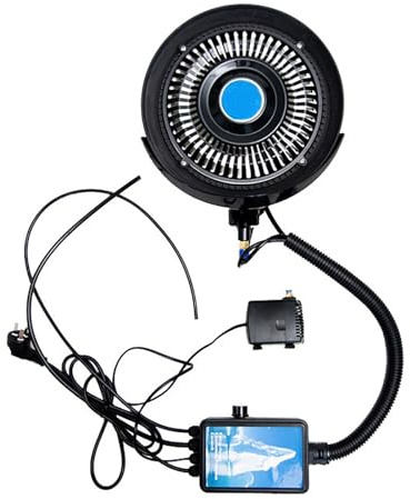YCCYHQ Disco Nebulizador Industrial con Tubo de 3 Metros, Ventiladores Industriales, Tamaño de Niebla Ajustable, Interruptor Pulsador
