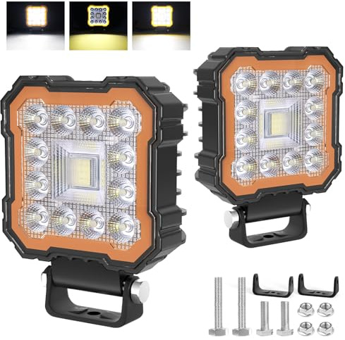 antom LED Arbeitsscheinwerfer 2 Stück 132W 9-60V led Scheinwerfer IP68 Wasserdicht 13200 Lumen zusatzscheinwerfer für Bagger,Traktoren,Schlepper,ATV, Lkw,Geländewagen,Motorräder,Outdoor-Enthusiasten