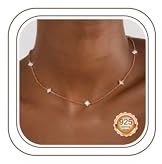 Finrezio Gold Silver Necklace for Women 925 Sterling Silver Necklace | Necklace with Cubic Zirconia Silver Gold Chain Necklace Choker Necklace for Women Wedding Brides Jewellery Gifts Gold/Silver