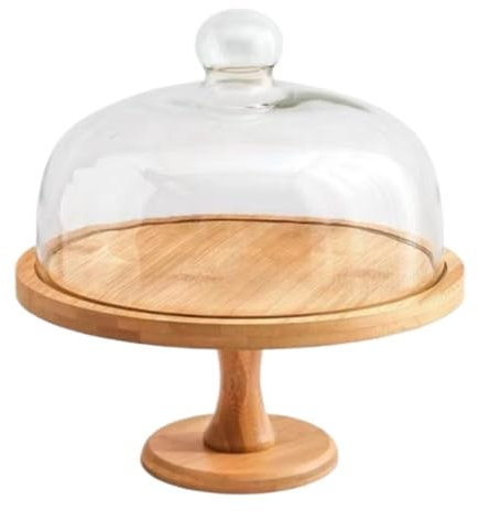 JYARZ Alzatina per Dolci Festa Alzata for Torta con Cupola in Vetro, Base for Piatto Alto E Coperchio for Insalata Alzata per Torta Cupcake(10in)