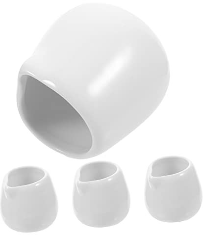 Ipetboom 4 pièces Saucière Céramique Blanche Mini Récipient à Sauce avec Bec Verseur pour Condiments et Dips Cuisine