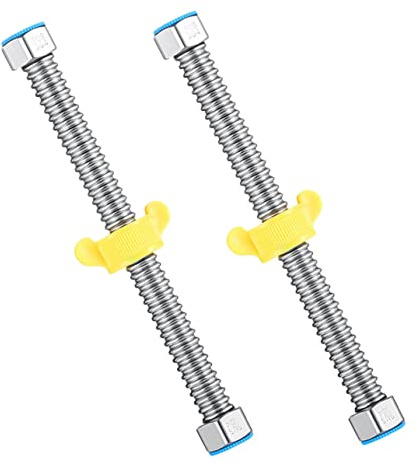 Veemoon Tuyau Flexible Ondulé En Acier Inoxydable 304 Pour Chauffe-eau 1/2 Pouce, Résistant à La Corrosion, Haute Température, Lot De 2 Pièces, Installation Plomberie Domestique, Longueur 60 Cm