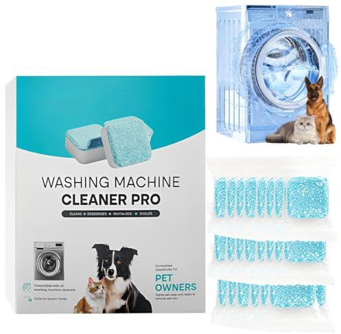 Pastiglie per la pulizia della lavatrice,elimina odori,per proprietari di animali domestici,extra forti contro odori calcare,detergente per lavatrice con formula per pulizia profonda,Potente rimozione