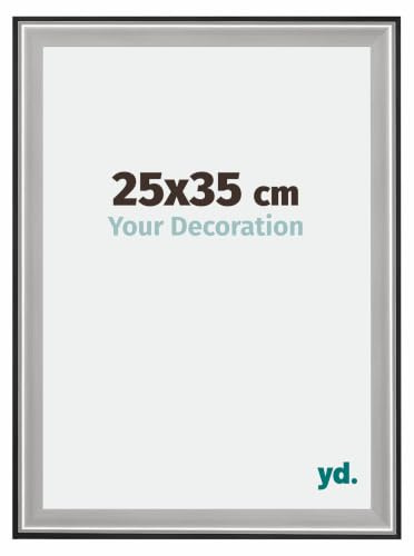yd. Cadre Puzzle 25x35 cm Noir Argent Poli - Cadre en Bois Birmingham | Your Decoration, Convient aux puzzles de 500 à 1000 pièces, Verre acrylique antireflet, Montage mural, Made in Holland