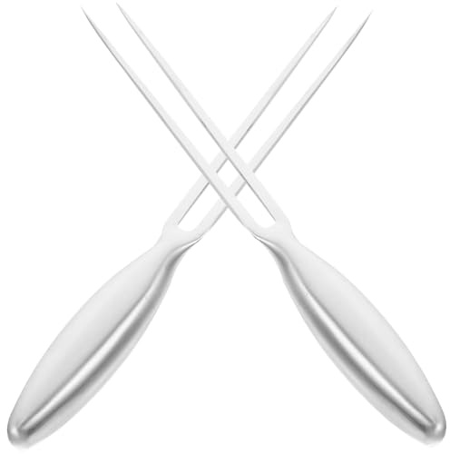 Angoily Fourchettes à Viande Inox Fourchettes à Découper Viande Robustes avec Manche Long Antidérapant Ustensiles Cuisine Professionnel pour Barbecue et Cuisson
