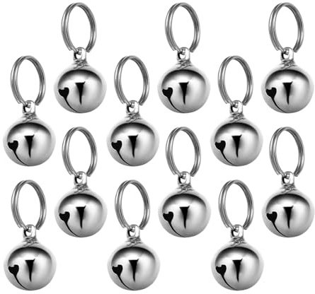 Gadpiparty 12pezzi Campanella e Gatti Ciondolo Campana Decorativo Argento Tracking Animale Domestico Smarrimento Accessori per Campanellini