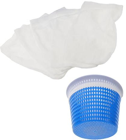 TOYZFRIENDY Panier de Skimmer Piscine Enterrée avec 1 Filtre à Chaussette Fine Anti-UV et Résistant, Lot 6 Pièces, pour Nettoyage des Débris et Feuilles en Extérieur