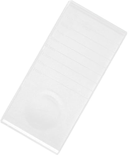 jojofuny Plataforma para Extensiones de Pestañas Adhesivo, Bandeja Rectangular de Cristal Transparente Escala, Soporte para Maquillaje de Pestañas Postizas, Herramienta Precisa y Duradera