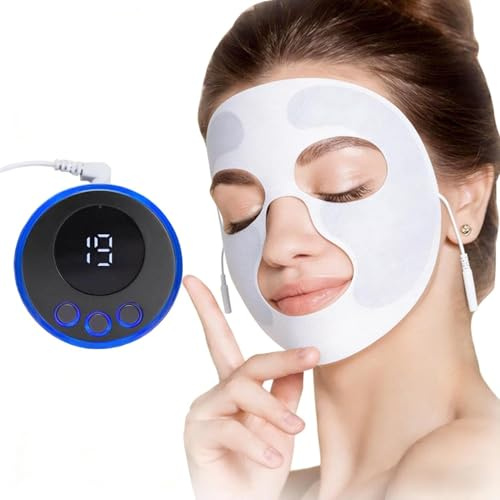 Face Mask,EMS Facial Massager with 6 Modes & 19 Intensity,Electric Face Massager forAnti-Wrinkle Anti Aging Skin Lift Therapy & Wrinkle Reduction,Rechargeable Facial Skin Care Device