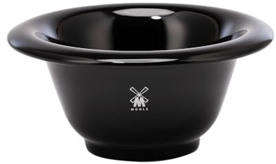 MÜHLE Seifenschale - Rasierschale aus Porzellan in schwarz - Rasierschaumschüssel