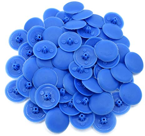 Snap-On Bifix Cover Caps to Use with Phillips Ph2 & Pozidrive Pz2 Pozi Screws - Pack of 50 Biffix Covers : Caspian Blue