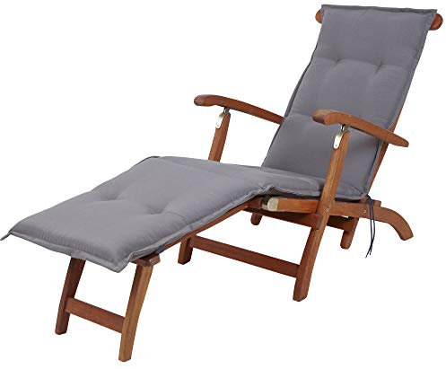Kettler Polen KETTtex 2085 Auflage Deckchair Florence Taupe-grau Sitzpolster 190x50x6 cm (ohne Stuhl)