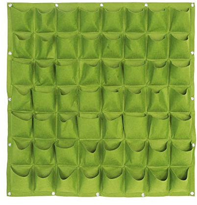 56 Taschen Pflanztasche Garten Balkon Wand Vertikale Blumenpflanzen Hängende Pflanzer Wandbehang Pflanzentasche Pflanze Grow Bag für Indoor/Outdoor Gartenarbeit(Grün)