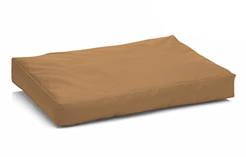 Juelle Hundebett aus Kunstleder, flauschige Hundematratze, weiches Kissen für große Hunde, dicke Hundehöhle, schmutzabweisend, Boss M-XL (120x90cm, Beige)