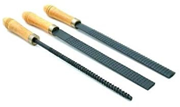 3X RASPE 200mm LIMA TONDA PIATTA MEZZOTONDA per metallo manico legno ferro lime